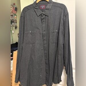 UNTUCKit Gray Casual Button Down Flannel Shirt Size XXXL Tall